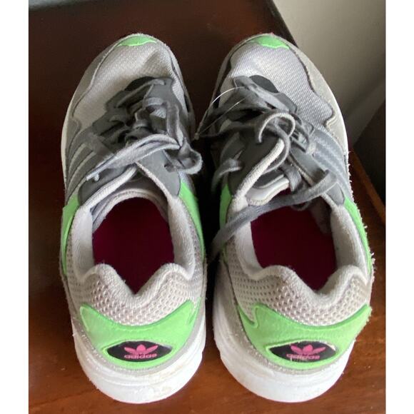 Adidas Yung-96 Chasm DB2802 Grey Neon Green Pink Men 7 Running Shoes Retro 90s - Picture 8 of 14